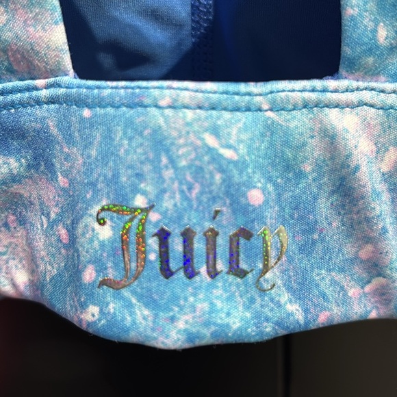 Juicy Couture Aurora print moisture wicking removable cup stretch athletic bra - Picture 3 of 6